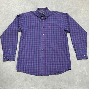Ariat Pro Series Men's Purple Plaid Button Down Long Sleeve Shirt Size S